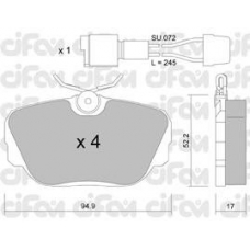 822-042-0K CIFAM Комплект тормозных колодок, дисковый тормоз