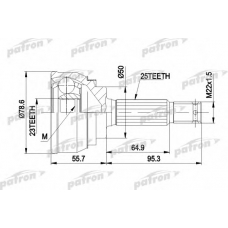 PCV1104 PATRON Шарнирный комплект, приводной вал