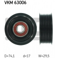 VKM 63006 SKF Паразитный / ведущий ролик, поликлиновой ремень