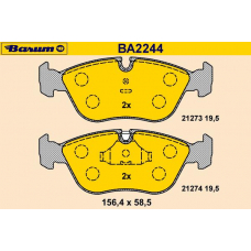 BA2244 BARUM Комплект тормозных колодок, дисковый тормоз