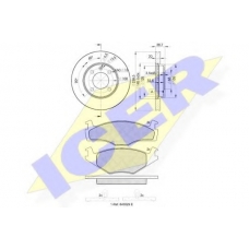 30459-3975 ICER Комплект тормозов, дисковый тормозной механизм
