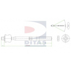 A2-5633 DITAS Осевой шарнир, рулевая тяга