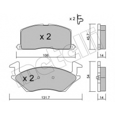 22-0422-0 METELLI Комплект тормозных колодок, дисковый тормоз