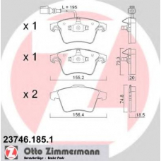 23746.185.1 ZIMMERMANN Комплект тормозных колодок, дисковый тормоз