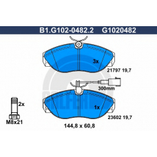 B1.G102-0482.2 GALFER Комплект тормозных колодок, дисковый тормоз