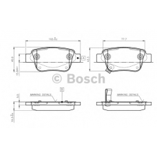 0 986 TB2 464 BOSCH Комплект тормозных колодок, дисковый тормоз