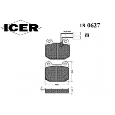 180627 ICER Комплект тормозных колодок, дисковый тормоз