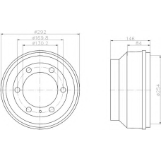 8DT 355 300-221 HELLA Тормозной барабан