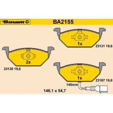 BA2155 BARUM Комплект тормозных колодок, дисковый тормоз