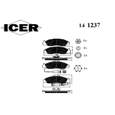 141237 ICER Комплект тормозных колодок, дисковый тормоз