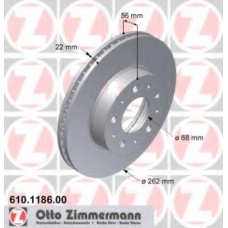 610.1186.00 ZIMMERMANN Тормозной диск