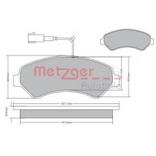 1170591 METZGER Комплект тормозных колодок, дисковый тормоз