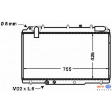 8MK 376 771-681 HELLA Радиатор, охлаждение двигателя