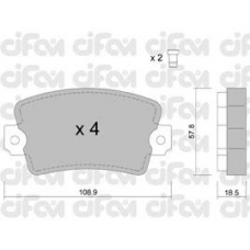 822-186-0 CIFAM Комплект тормозных колодок, дисковый тормоз