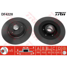 DF4228 TRW Тормозной диск