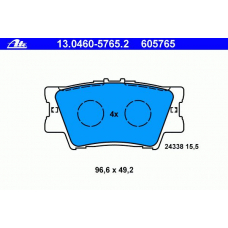 13.0460-5765.2 ATE Комплект тормозных колодок, дисковый тормоз