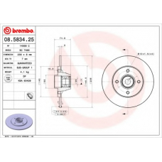 08.5834.25 BREMBO Тормозной диск