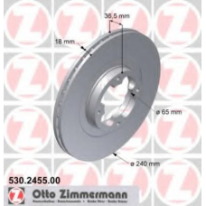 530.2455.00 ZIMMERMANN Тормозной диск