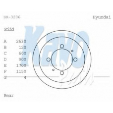 BR-3206 KAVO PARTS Тормозной диск