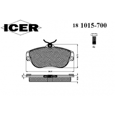 181015-700 ICER Комплект тормозных колодок, дисковый тормоз