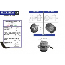 KH 194WP57 HUTCHINSON Водяной насос + комплект зубчатого ремня