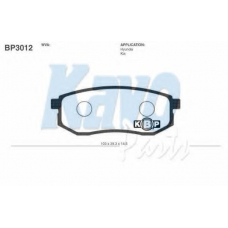 BP-3012 KAVO PARTS Комплект тормозных колодок, дисковый тормоз