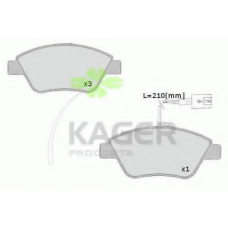 35-0541 KAGER Комплект тормозных колодок, дисковый тормоз