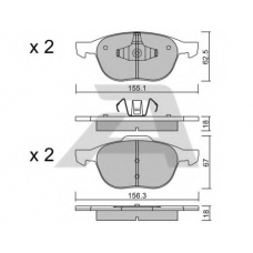 BPFO-1004 AISIN Комплект тормозных колодок, дисковый тормоз
