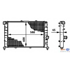 8MK 376 719-261 HELLA Радиатор, охлаждение двигателя