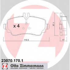 23070.170.1 ZIMMERMANN Комплект тормозных колодок, дисковый тормоз