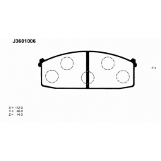 J3601006 NIPPARTS Комплект тормозных колодок, дисковый тормоз