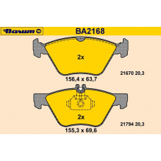 BA2168 BARUM Комплект тормозных колодок, дисковый тормоз