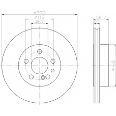 8DD 355 102-711 HELLA Тормозной диск