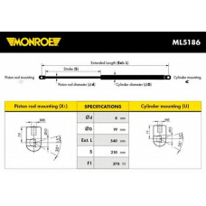 ML5186 MONROE Газовая пружина, крышка багажник