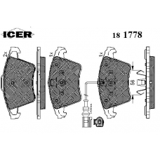 181778 ICER Комплект тормозных колодок, дисковый тормоз
