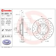 09.8303.1X BREMBO Тормозной диск