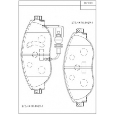 KD7033 ASIMCO Комплект тормозных колодок, дисковый тормоз
