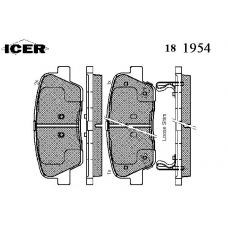 181954 ICER Комплект тормозных колодок, дисковый тормоз