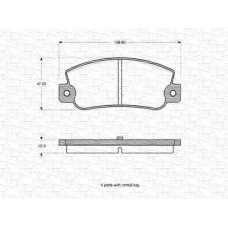 363702160179 MAGNETI MARELLI Комплект тормозных колодок, дисковый тормоз