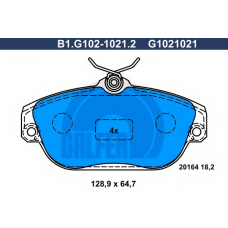 B1.G102-1021.2 GALFER Комплект тормозных колодок, дисковый тормоз