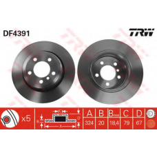 DF4391 TRW Тормозной диск