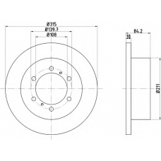 8DD 355 106-221 HELLA PAGID Тормозной диск