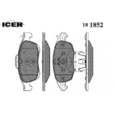 181852 ICER Комплект тормозных колодок, дисковый тормоз