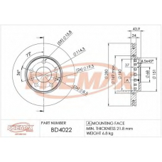 BD-4022 FREMAX Тормозной диск