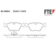 BL1898A2 FTE Комплект тормозных колодок, дисковый тормоз