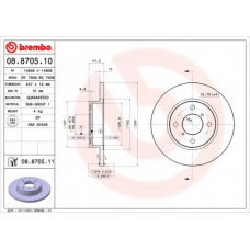 08.8705.11 BREMBO Тормозной диск