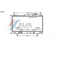 DW2055 AVA Радиатор, охлаждение двигателя