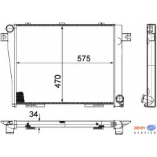 8MK 376 713-151 HELLA Радиатор, охлаждение двигателя