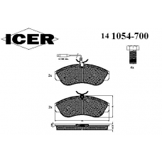 141054-700 ICER Комплект тормозных колодок, дисковый тормоз