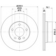 8DD 355 120-901 HELLA Тормозной диск